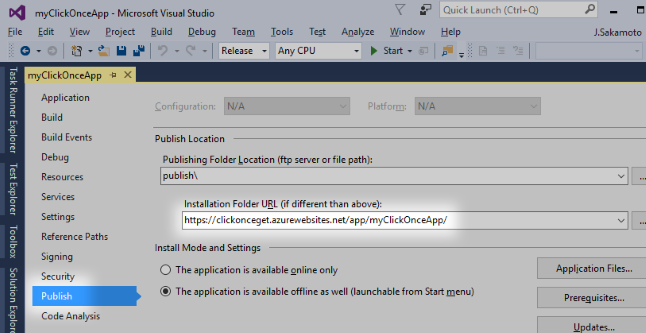 Fig.1 Screen shot of Visual Studio project properties